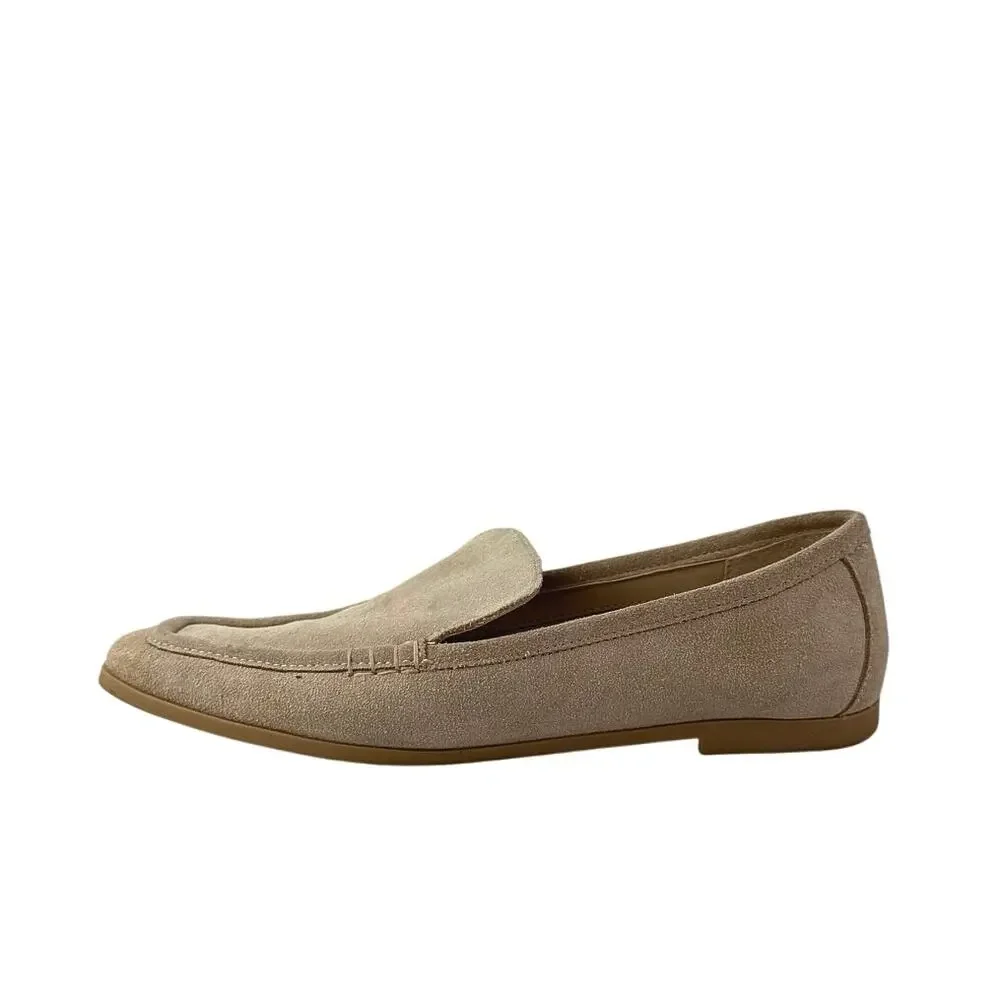 Dolce Vita Catela Womens Dune Suede Square Toe Slip On Flats Loafers Shoes Sz 8